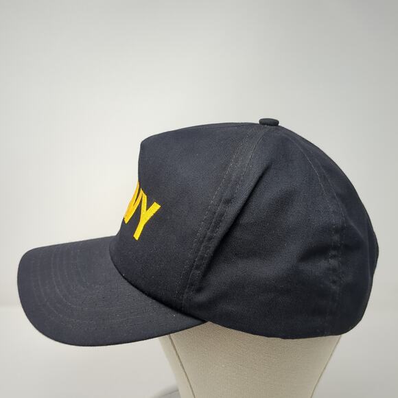 Navy Snapback Trucker Hat Black One Size Adjustable Embroidered Outdoor P Brand - Picture 3 of 9